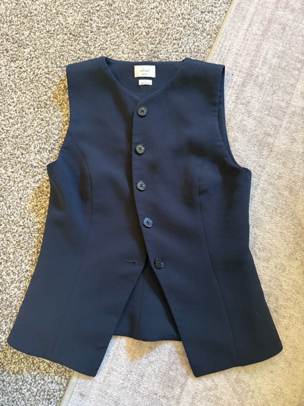Aritzia Women's Navy Button-Down Vest